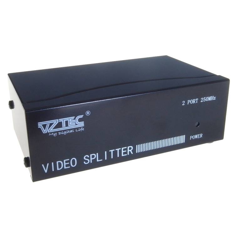 2 way monitor splitter 25-0303 (250MHz Bandwidth) with Euro power supply
